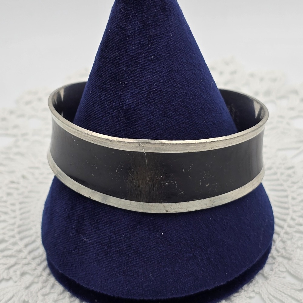 Vintage Jorgen Jensen cuff bangle bracelet pewter Danish wide #858 - Picture 4 of 11